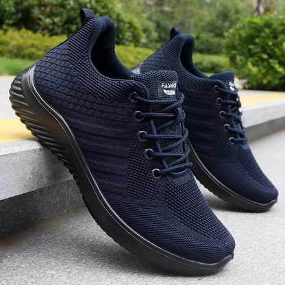 Men's Solid Lace-Up Casual Shoes, Lightweight Outdoor Sports Shoes Suitable for All Seasons Training and Exercise, Lightweight, Breathable and Non-Slip, Ideal for Leisure Walking Enthusiasts.