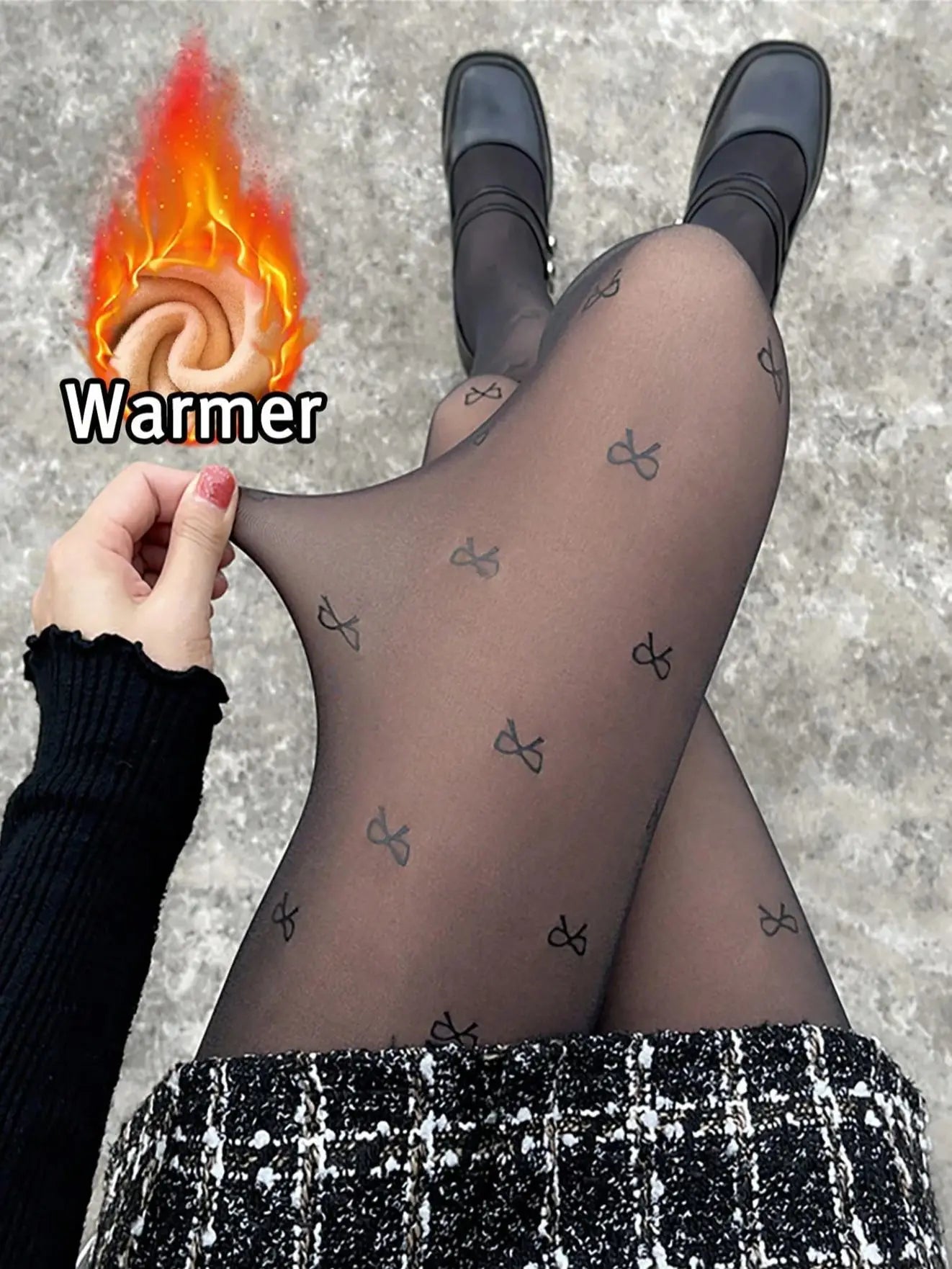 Women Fleece Tights Woman Warm Winter Pantyhose Sexy Translucent Stockings Thermal Elasticity Panty Fashion Leggings Female