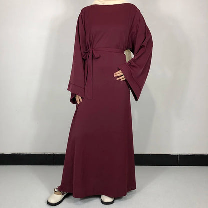 15 Colors Basic Plain Nida Abaya With Free Belt High Quality Muslim Women Modest Simple Dress EID Ramadan Islamic Clothing