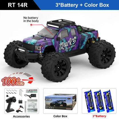 Teeggi 1/14 4WD High Speed Rc Off-road Car 100KM/H Brushless motor 3S Remote Control Truck Drift Racing Cars Toys For kid Gifts