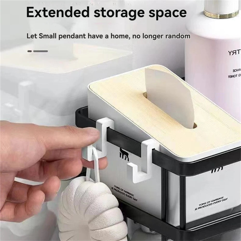 1 Stück Badezimmer-Einzel- und Doppelschicht-Toilettenpapierregal, multifunktionales Badezimmer-Lagerregal ohne Bohren, Badezimmerregal