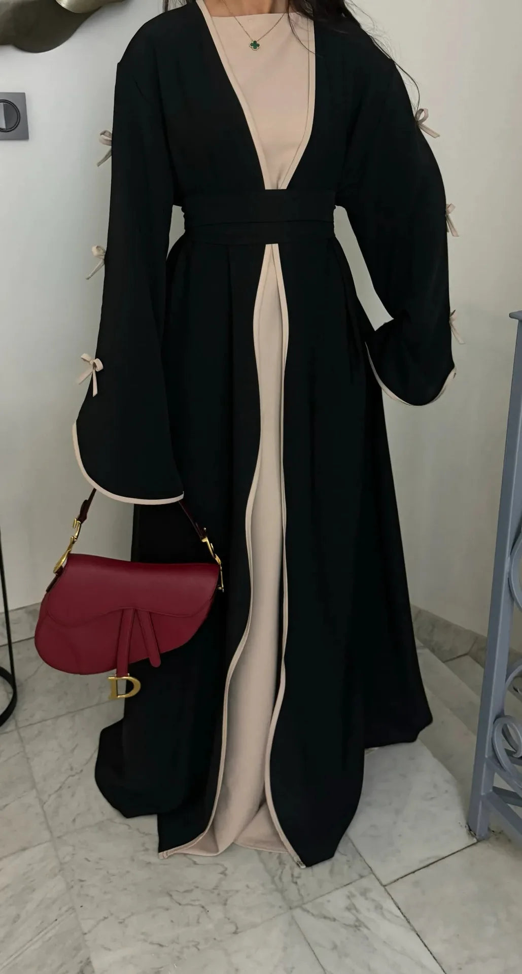 Eid Bow Abaya Women Cardigan Dress Muslim Party Caftan Robe Jalabiya Morocco Dubai Kaftan Islam Vestidos Largos Ramadan 2025.