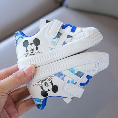 Disney White Casual Shoes For Baby Boy Girl Brand Children Sneaker Mickey Mouse Kids Sports Shoes Toddler Walking Shoes Size 25.