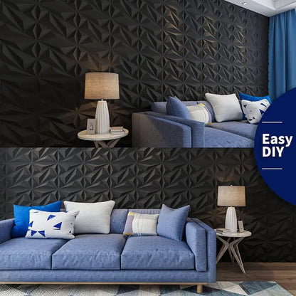 12/20/30pcs 3D pvc wall panels for indoor wall decoration, for living room hall bedroom hotel office,including tape