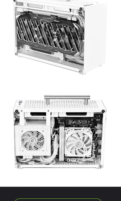 METALFISH T60 Mini ITX Black Case 9L Gaming Computer Chassis Compact transparent PC Support SFX PSU/300mm GPU.
