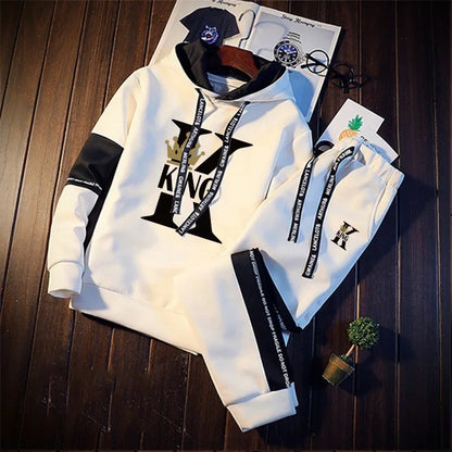 Outdoor Quality Autumn Winter Simple Daily Men's Tracksuit Casual Sports Hooded Single Sweatshirts And Sweatpant Comfort Jogging.