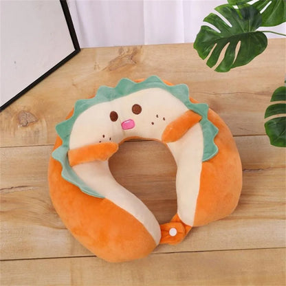 U-Shaped Pillow Cute Headrest Pillow Neck Car Sleeping Pillow Household Neck Protection Detachable Washable Neck Pillow.