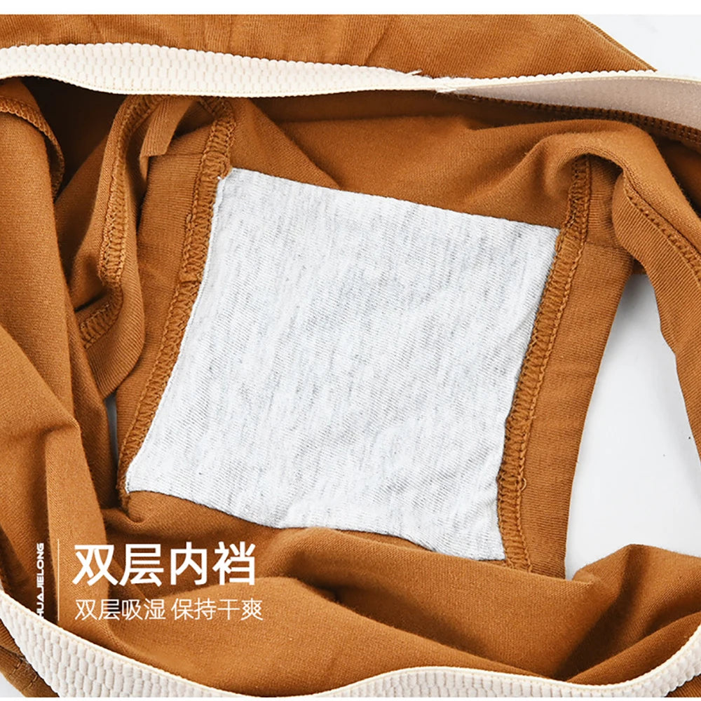 3PCS/Pack 100% Cotton Multicolor Solid Women's Boxer Knit Breathable Panties Underwear Soft High Elastic Mid-rise Thin Boyshorts.