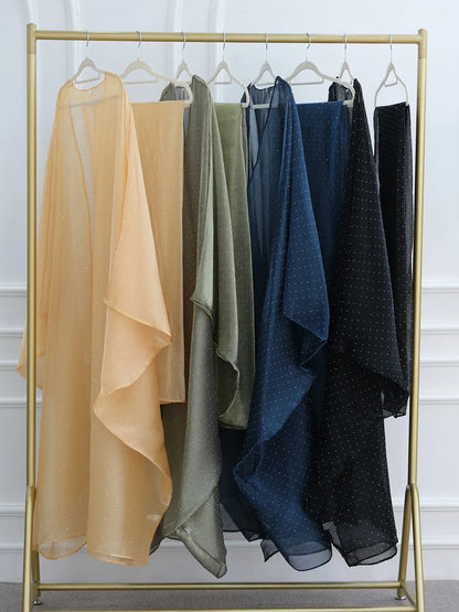 Women Arabic Eid Muslim Dubai Abaya Luxury hot diamonds Hijab Dress Kimono Cardigan Kaftan Robe Femme Islam Clothing Kebaya.