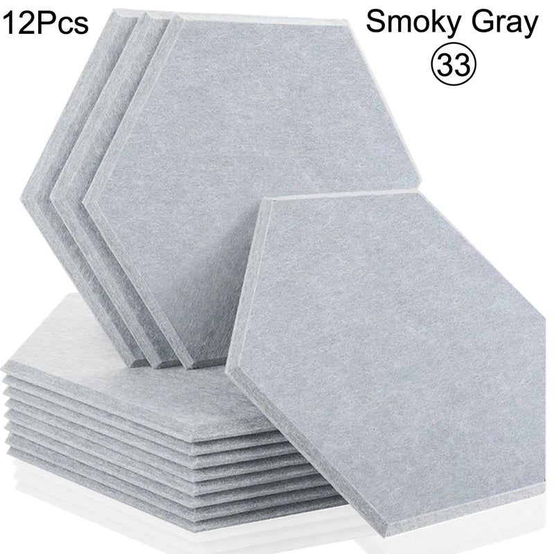 Hexagon 12 Pcs Sound Absorbing Panels Acoustic Wall Absorcion For Home Recording Studio Acoustic Insulator Door Sealing Strip