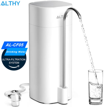 ALTHY Countertop Faucet Drinking Water Filter Purifier Ultrafiltration System, Reduces 99% Bacteria, Chlorine, Heavy Metals,Odor.