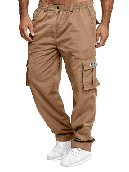 Men's Cargo Pants Sweatpants Outdoor Loose Straight Long Trousers Summer Casual Multi-Pocket Durable Workwear Male Trousers.