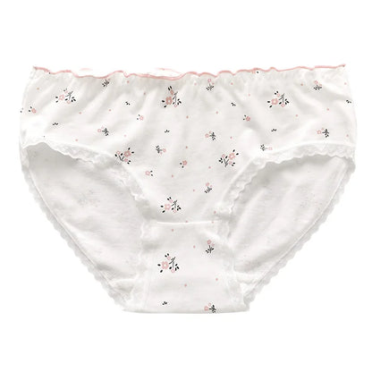 New Women Panties Antibacterial Cotton Lace Underwear Women's Floral Sweet Girls Briefs Mid-waist Shorts Female Lingerie M-XXL