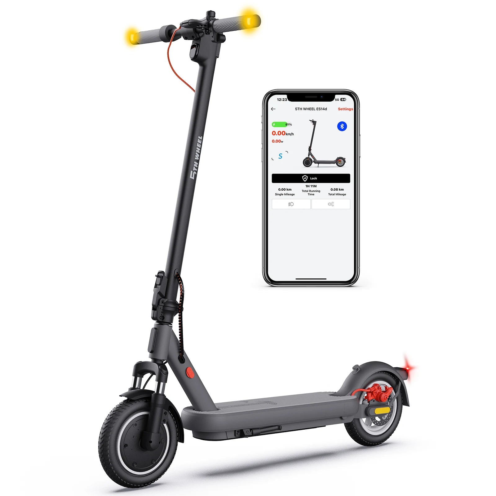 5TH WHEEL ES14 （ABE)Adult E-Scooter 400W Motor 48V 7.5AH Battery City Electric Scooter 10" Solid Tires Foldable EScooter.