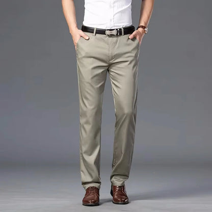 Spring Summer Thin Business Casual Pants Mens Straight Stretch Korean Classic Office Trousers Fashion Male Clothing Size 28-40.