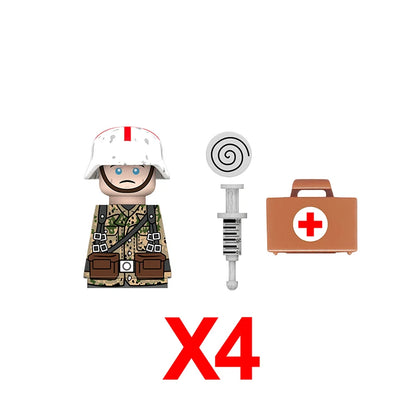 Military WWII Figure Building Blocks Accessories MP40 Rocket Launcher MG42 Officer Army Camouflage Soldier Pzf 98K Toy Gift N029