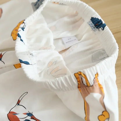 Neue 100% Baumwolle Kurzarm Shorts Damen Pyjama Set niedlichen Cartoon Pyjamas japanische einfache kurze Pyjamas Frauen Nachtwäsche