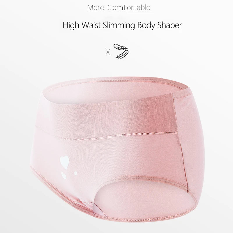 4Pcs Plus Size M-5XL Panties Women Cotton High Waist Slimming Underwear Seamless Girls Briefs Sexy Female Breathable Lingerie.