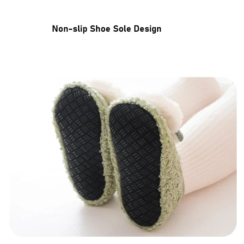 Autumn Winter Baby Slippers Toddler Plush Floor Sock Shoes Children Soft Sole Walking Shoes Indoor Home Anti-slip Kids Shoes