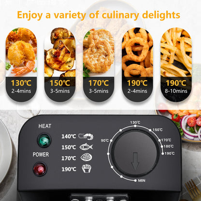 Aigostar Fritteuse 3L， 2200 W， Transparenter Deckel， Herausnehmbare Innenpfanne， Einstellbarer Thermostat， Wedelstahl， BPA-frei