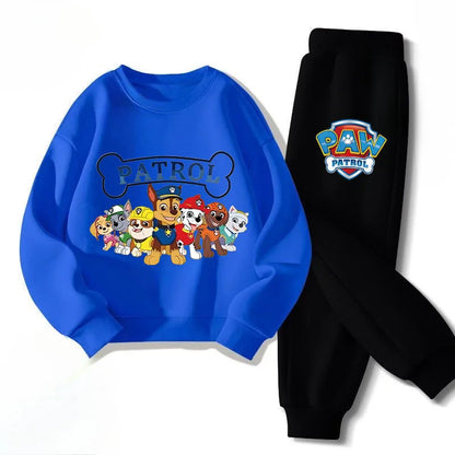 PAW Patrol Boys Long Sleeved Pullover Long Pant Two Piece Set Spring New Children's Hoodies Set Kids Casual Sweatsuit.