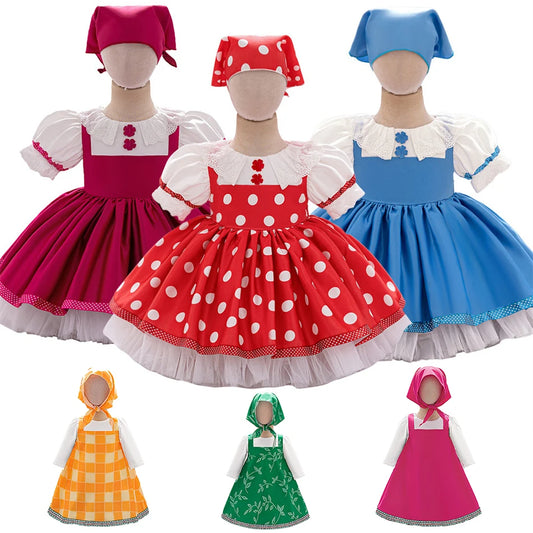 Mädchen Martha Cosplay Prinzessin Kleid Kleinkind Cartoon Bär Bühne Leistung Kleidung Kinder Karneval Party Maskerade Kleidung