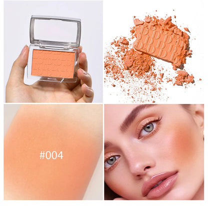 Blush Matte Natural Cheek Tint Brighten Face Waterproof Face Contouring Cosmetics Blush Powder Soft Female Makeup For Cheeks.