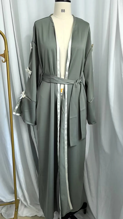 Eid Muslimischen Bogen Abaya Frauen Kleider Jalabiya Vestidos Largos Split Hülse Ramadan Marokko Dubai Lange Robe Party Islam Kaftan 2025