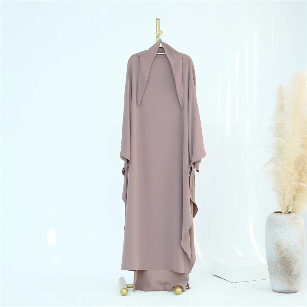 Ramadan Eid Khimar Abaya Dubai Turkey Islam Muslim Maxi Hijab Dress Nida Prayer Clothes For Women Kebaya Robe Femme Musulmane