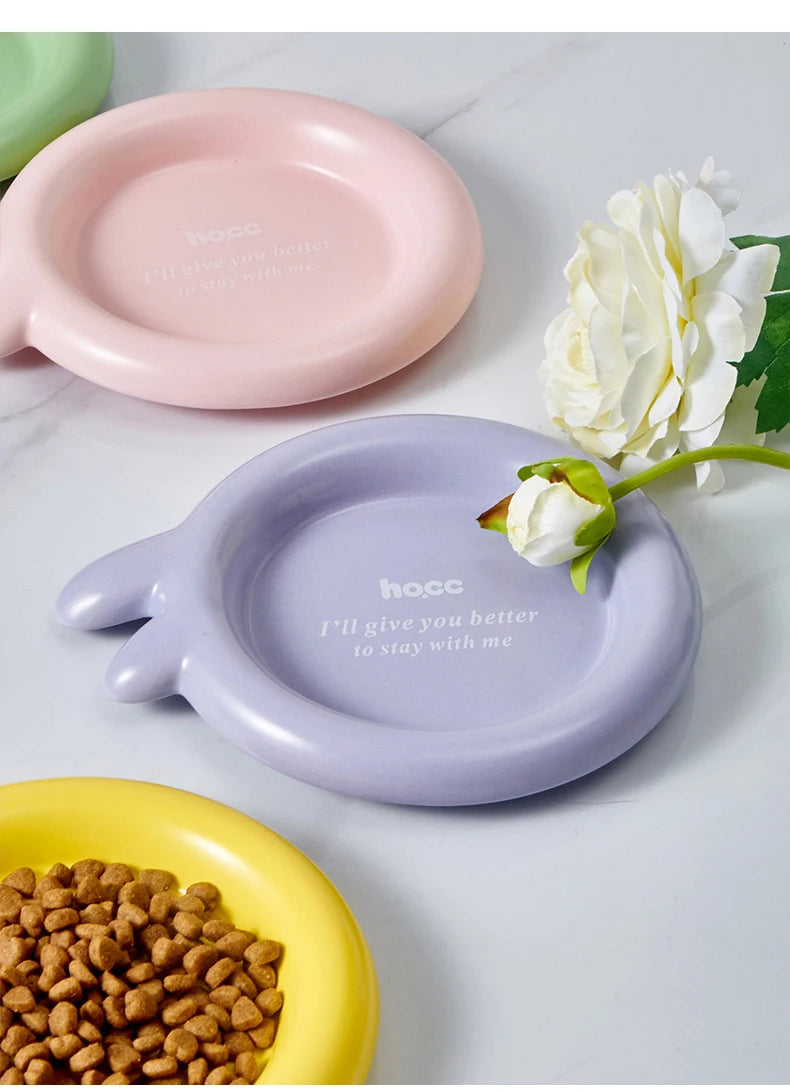 Cat Ceramic Food Basin Pet Small Size Canned Snack Feeding Dish Bowls Puppy Cute Eating Feeders Kitten Supplies.