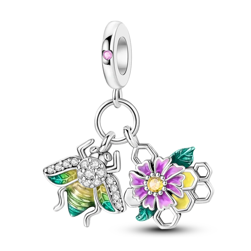 Flowers Series 925 Sterling Silver Sunflowers Tulip Carnation Charms Fit Original Bracelet  For Women Jewelry Making