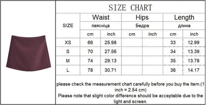 TFMLN New Spring Women Solid Skort Fashion Causal Side Zipper Mini Shorts Skirts Vintage High Waist Streetwear Shorts Skirts.