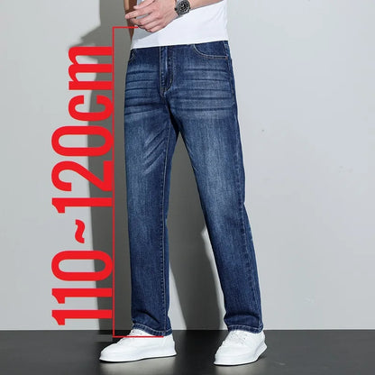 190 cm 200 cm hohe Jeans für Herren, gerade, normale Passform, Denim-Hose, männlich, Teeneeger, Stretch, extra lang, Länge 110, 115 cm, 120 cm, verlängert