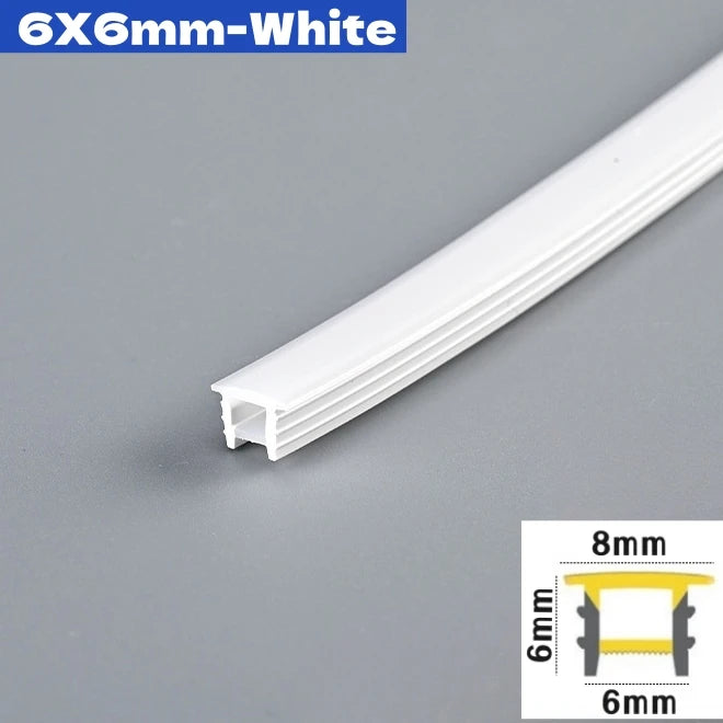 Black Flexible LED Neon Rope Lamp Silicone Tube Diffuser Recessed Channel For WS2811 WS2812B Waterproof Ribbon Neon Strip Lights