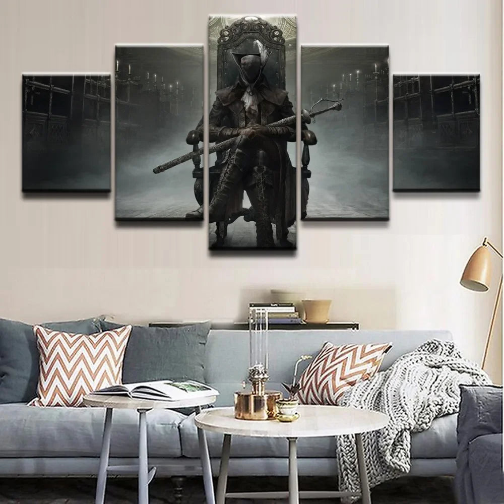 No Framed 5 pieces Game Bloodborne Modern Home Decor Modular Pictures Canvas Paintings Printed Posters Wall Art For Living Room.