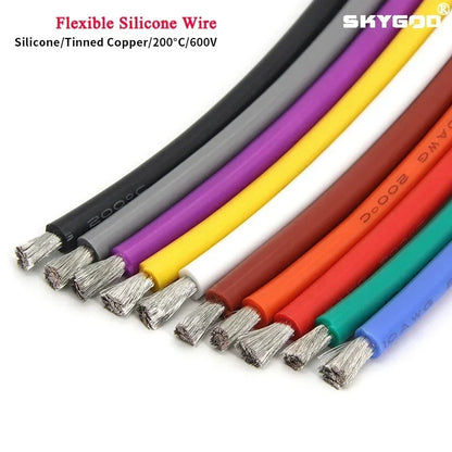 1/5/10m Soft Silicone Cable 26 24 22 20 18 16 14 12 10 8 6 4 2AWG Car Battery Automotive Wiring Heat-resistant Electrical Wires.