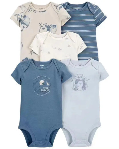 5 teile/satz Baumwolle Weiche Bequeme Baby Bodys Kurzarm Einteiliges für Neugeborene Sommer Bebe Kleidung Baby Dusche Geschenke