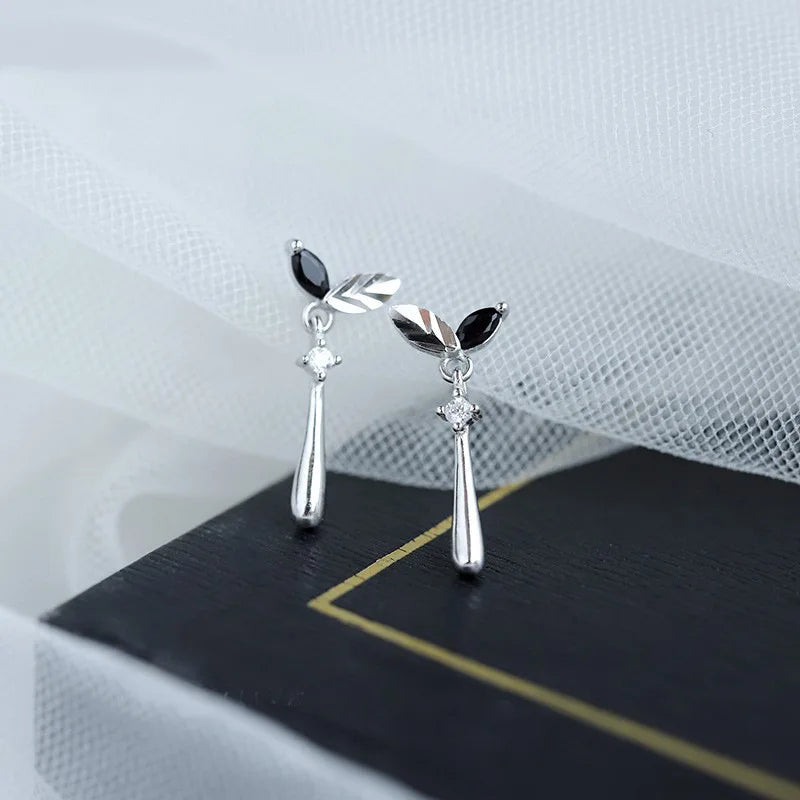 Korean Cute Ear Piercing Water Drop Earrings for Women Crystal Short Tassel Hypoallergenic Female Earrings Party Jewelry Brincos