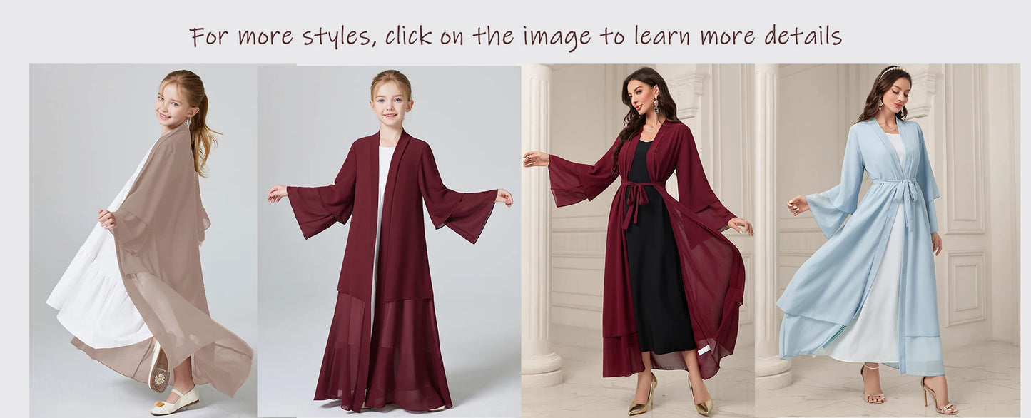 Ramadan  Islamic kebaya  Without Hijab, Long Sleeve Open Front Casual Abaya, Women's Clothing.