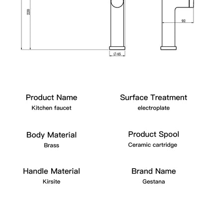 Luxury Brushed Gold Brass Pull Out Kitchen Faucet with Ceramic Cartridge Hot Cold Water Sink Tap Modern High End Sprayer Durable