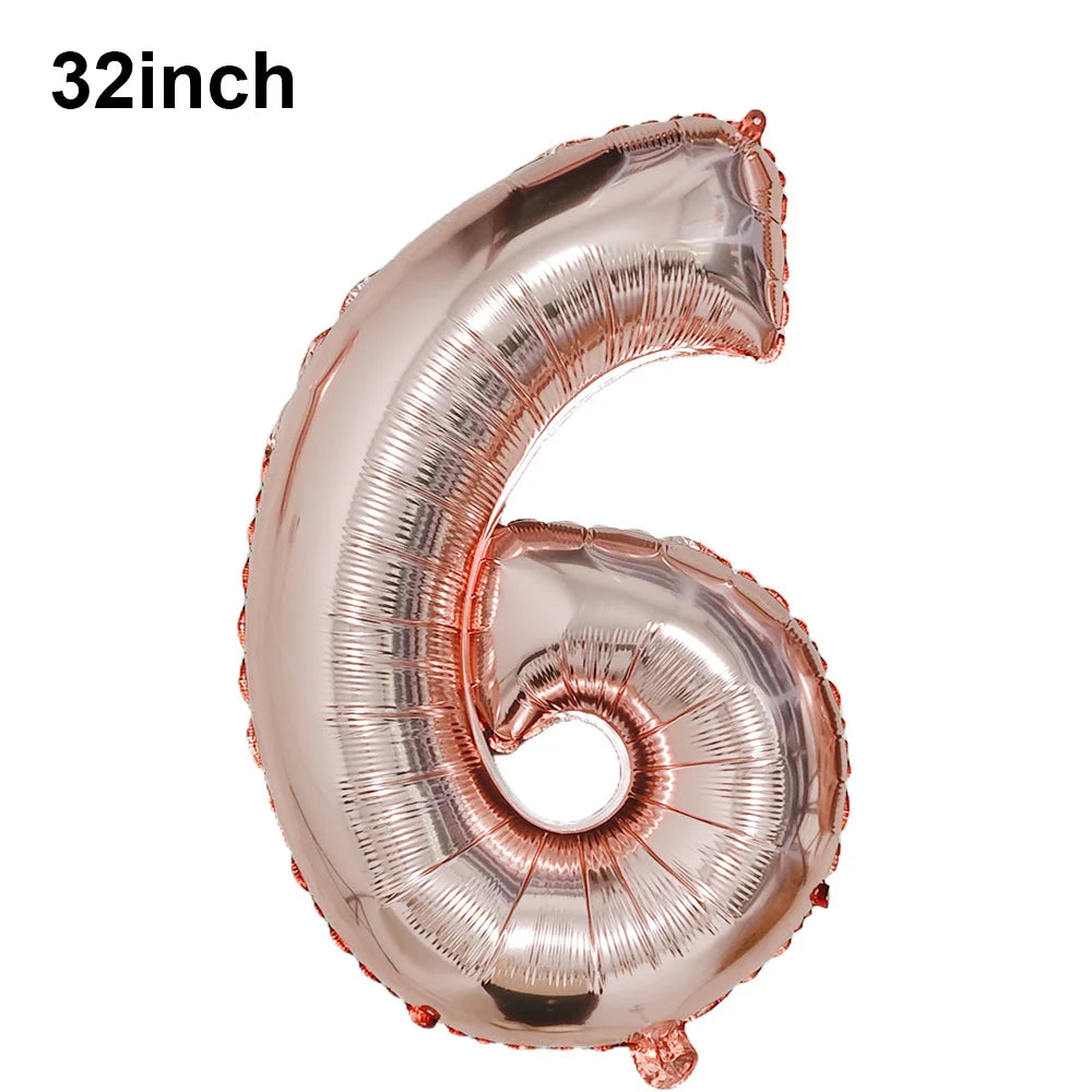 Blauer Ballon mit großen Zahlen, 32 Zoll, 0, 1, 2, 3, 4, 5, 6, 7, 8, 9, Geburtstag, Bachelorette-Luftballons, Figur, Golob-Party-Ballon-Dekoration