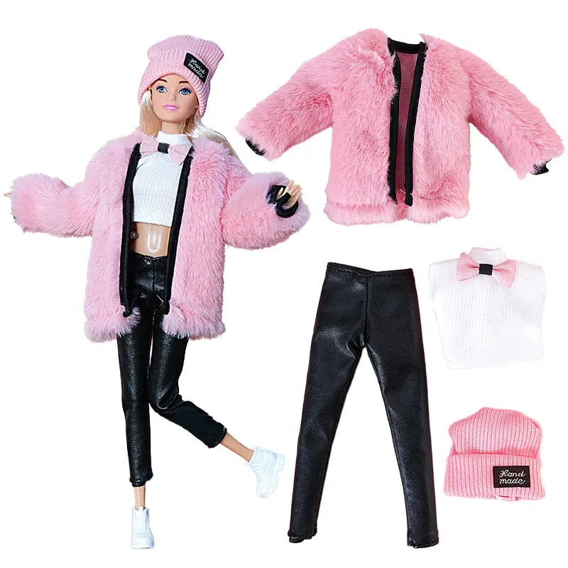 NEW 25 Style Doll Clothes Outfits Pink Winter Sweater Coat Dress Pant Costume Doll House Accessories Christmas Girls Gift.