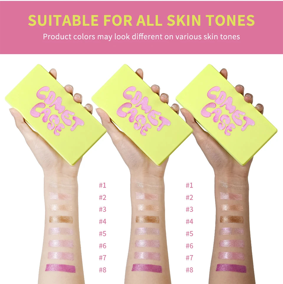Curve Case Cream Eyebrow Cream Blush Highlighter Palette Matte Shimmer Finishes Shadow Tones Long-Lasting Cosmetics.