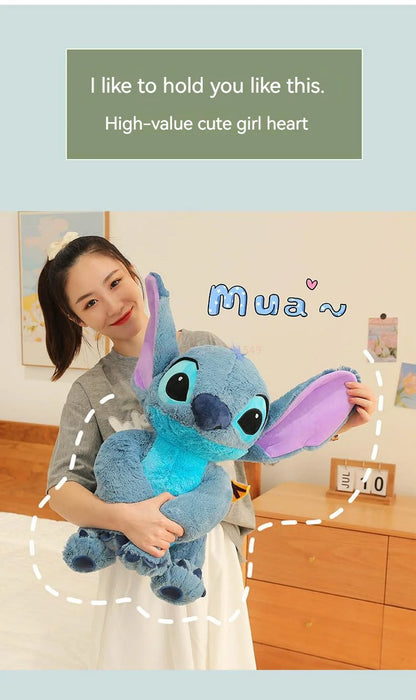 Disney Stitch Angel Stuffed Plush Toy Kawaii Lilo & Stitch Cartoon Plush Doll Stress Relief Pillow Comforting Toy for kids Gifts.