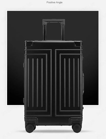 Trolley Box Rollgepäck Silber Koffer mit hoher Kapazität Koffer aus Aluminium-Magnesium-Legierung Universalrad.