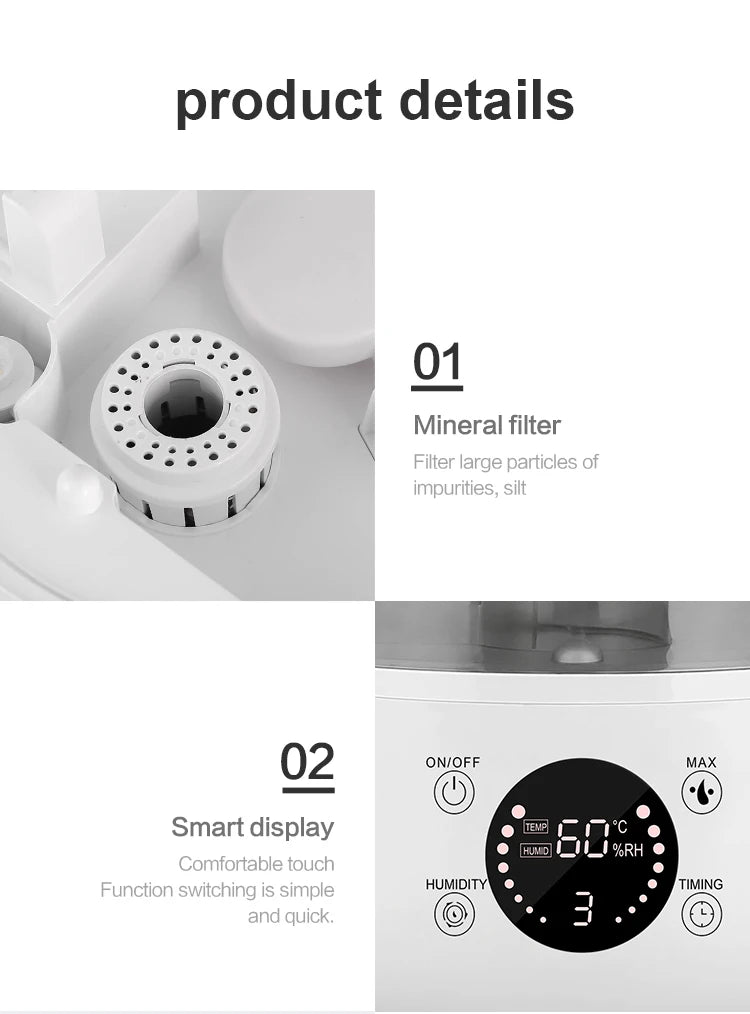 KINSCOTER 3L Air Humidifier Professional Large Capacity Home Humidifier Plant Mist Aroma Diffuser with Remote Control Timer.