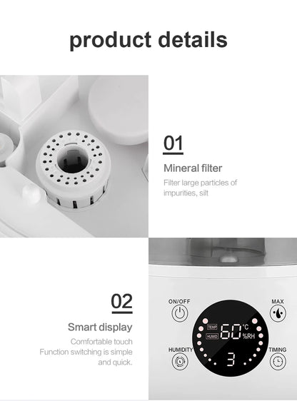 KINSCOTER 3L Air Humidifier Professional Large Capacity Home Humidifier Plant Mist Aroma Diffuser with Remote Control Timer.