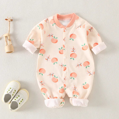 Baby-Body, Baumwolle, bedruckt, langärmelig, für Jungen und Mädchen, für Kleinkinder, Komfort, Creeper, Einteiler, Frühling und Herbst