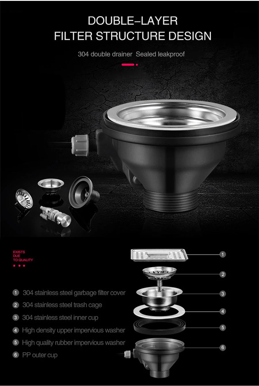 ASRAS Hidden Bar Island kitchen Sink Nanometer SUS 304 Flip Cover Hidden Handmade Small Size kitchen Sinks With Cup Rinser