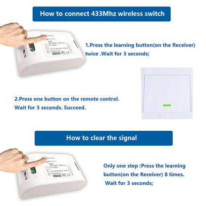 CENFAYA 433 Mhz Drahtlose Fernbedienung Lichtschalter AC 110 V 230 V 220 V Empfänger Modul 1 2 3 Gang Wand Panel Sender EIN/AUS.